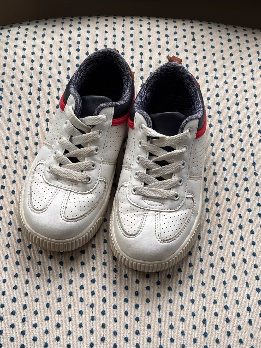 Carter's White Sneakers with Red and Navy Accents